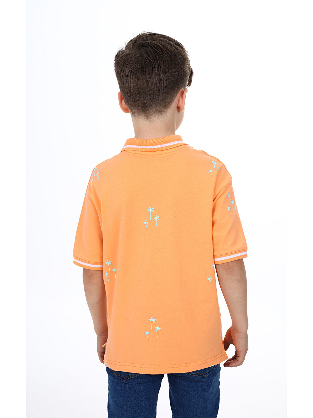 Turuncu Erkek Çocuk Baskılı Tişört-2