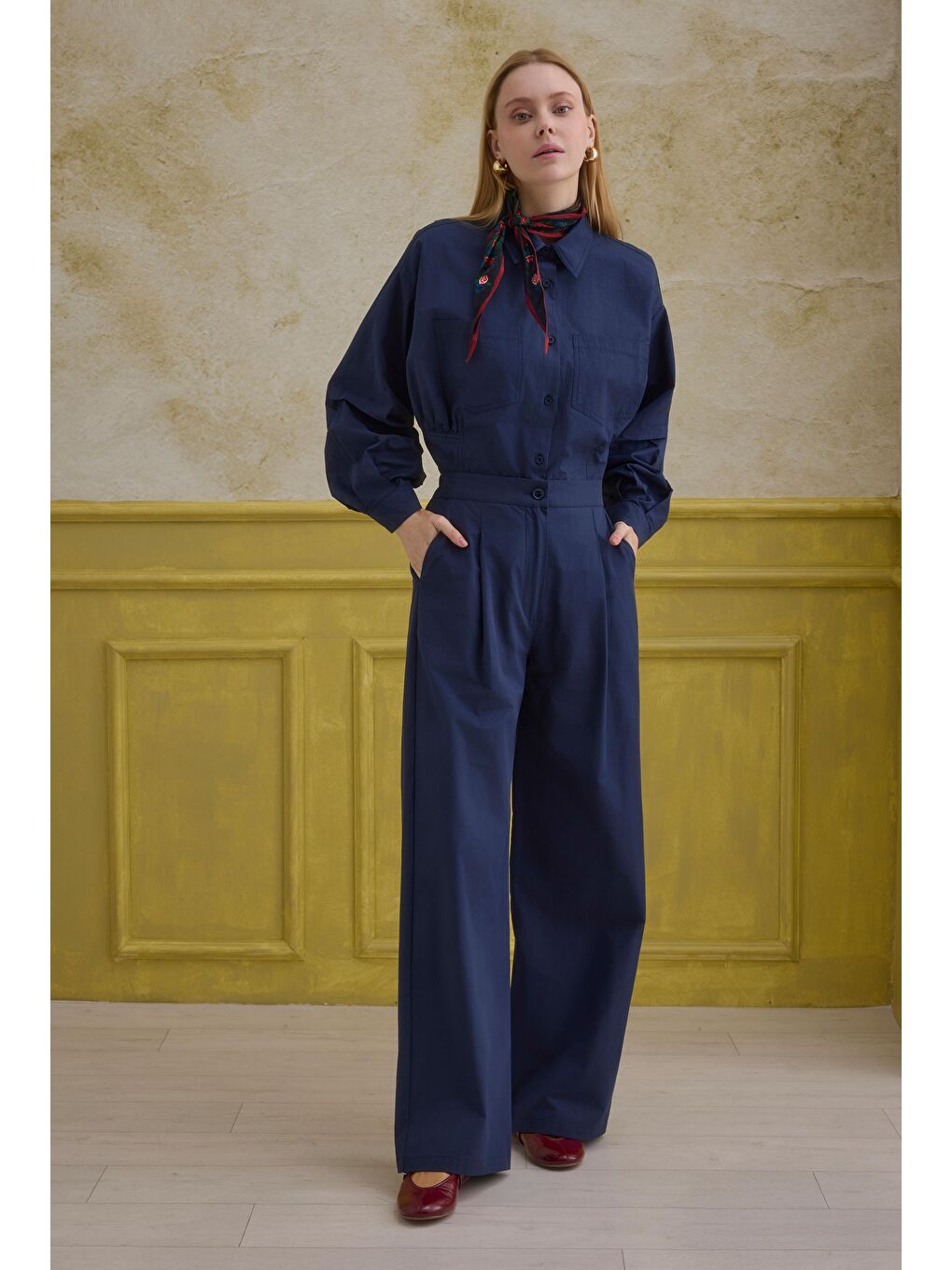 %100 Pamuk Pantolon Lacivert