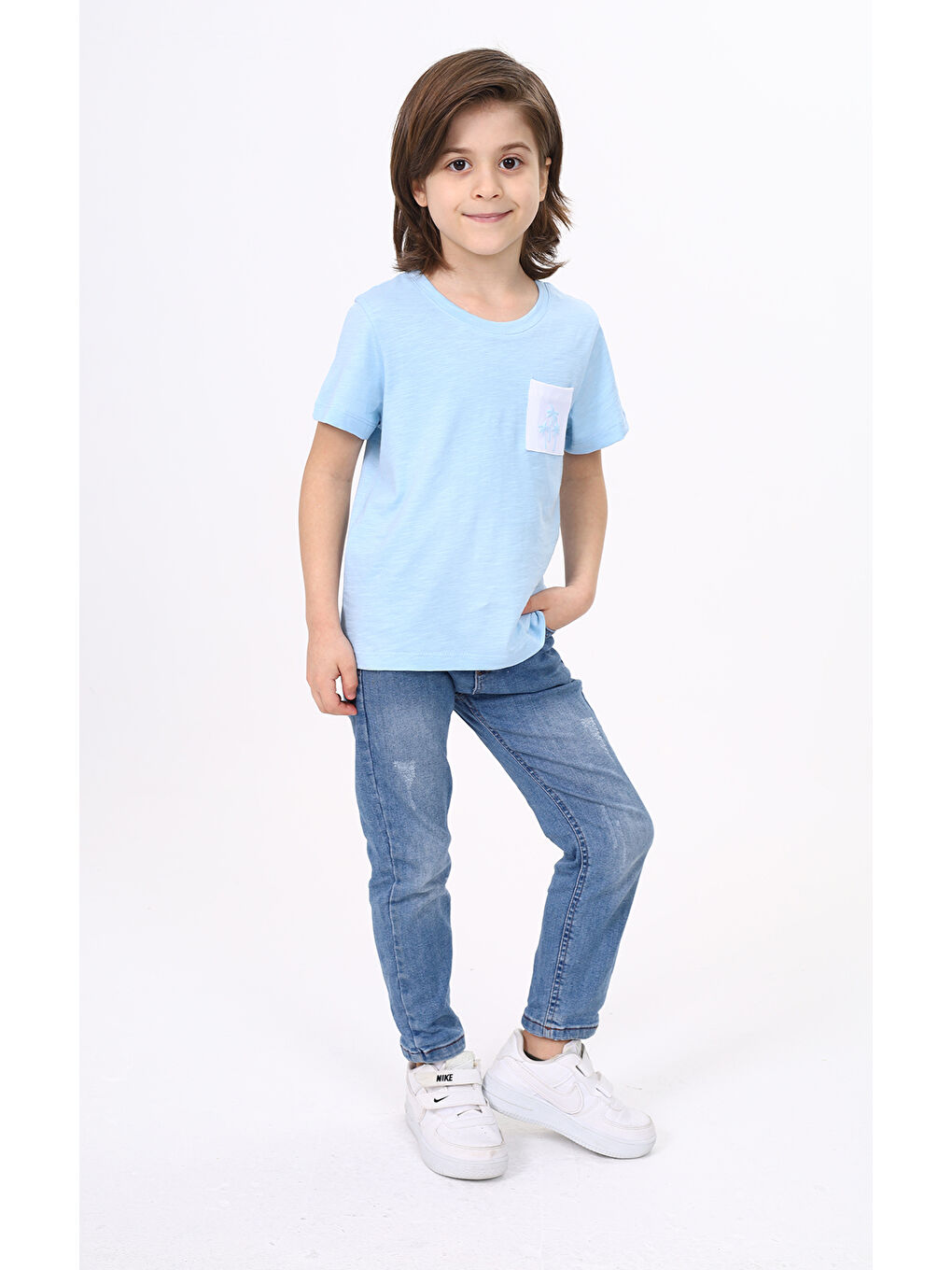 Lila Erkek Çocuk Nakışlı Tişört