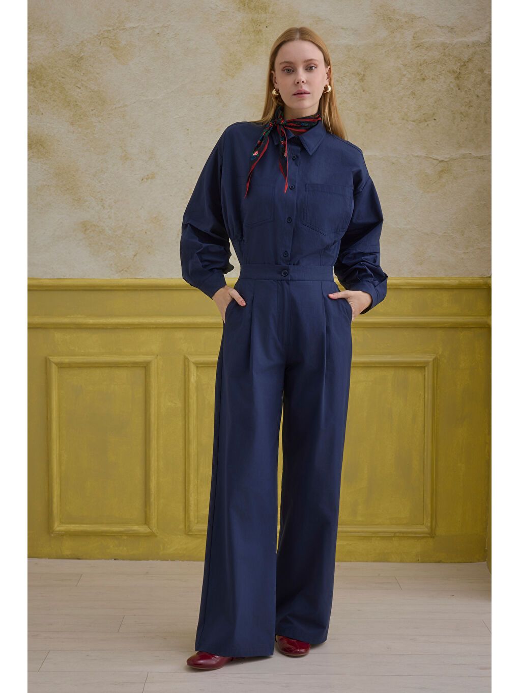 %100 Pamuk Pantolon Lacivert-1