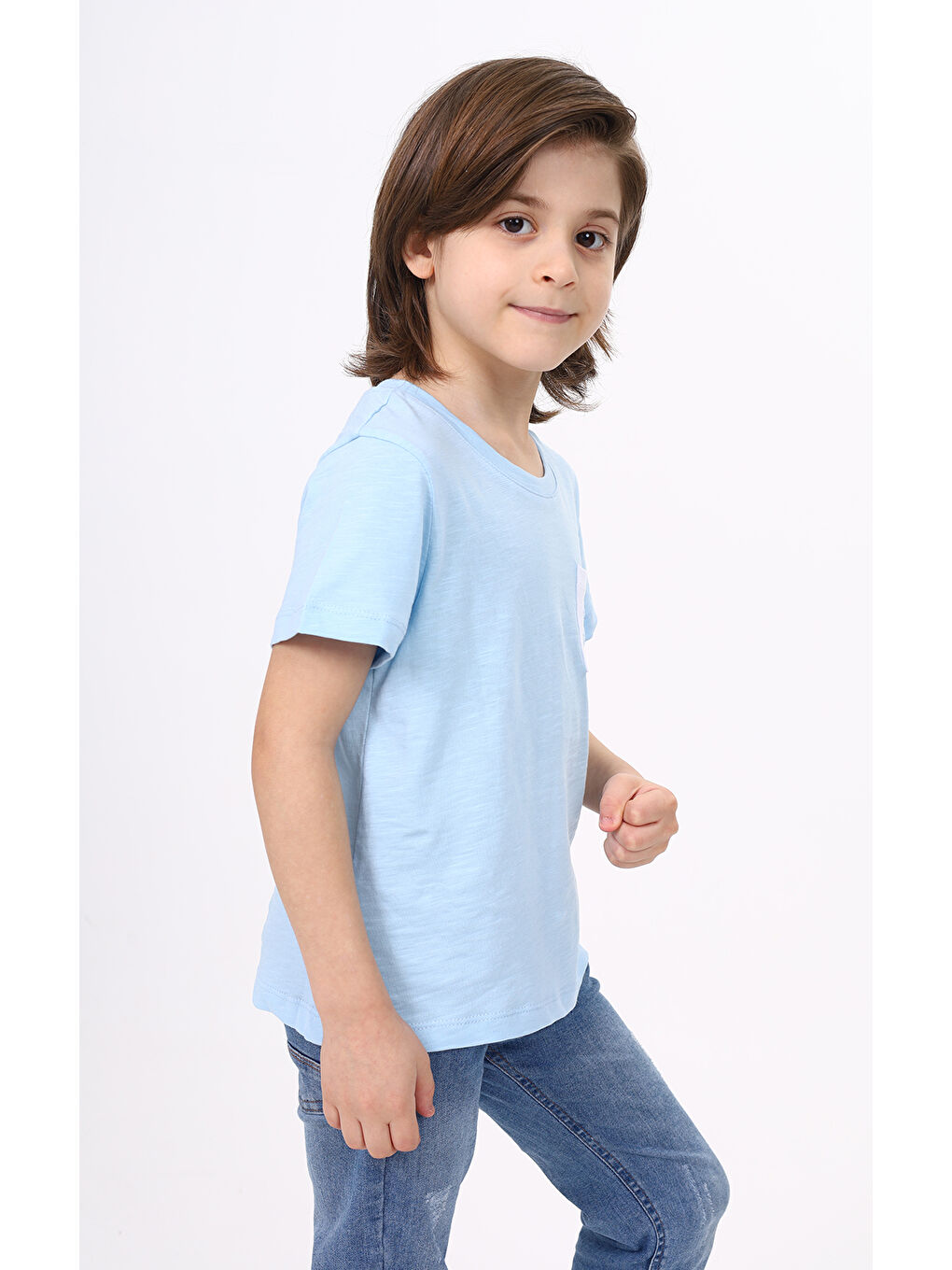 Lila Erkek Çocuk Nakışlı Tişört-1