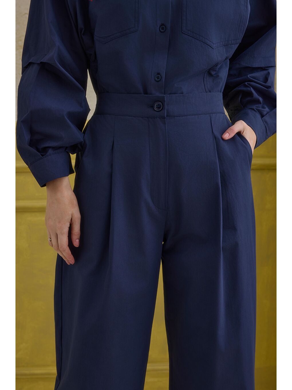 %100 Pamuk Pantolon Lacivert-2