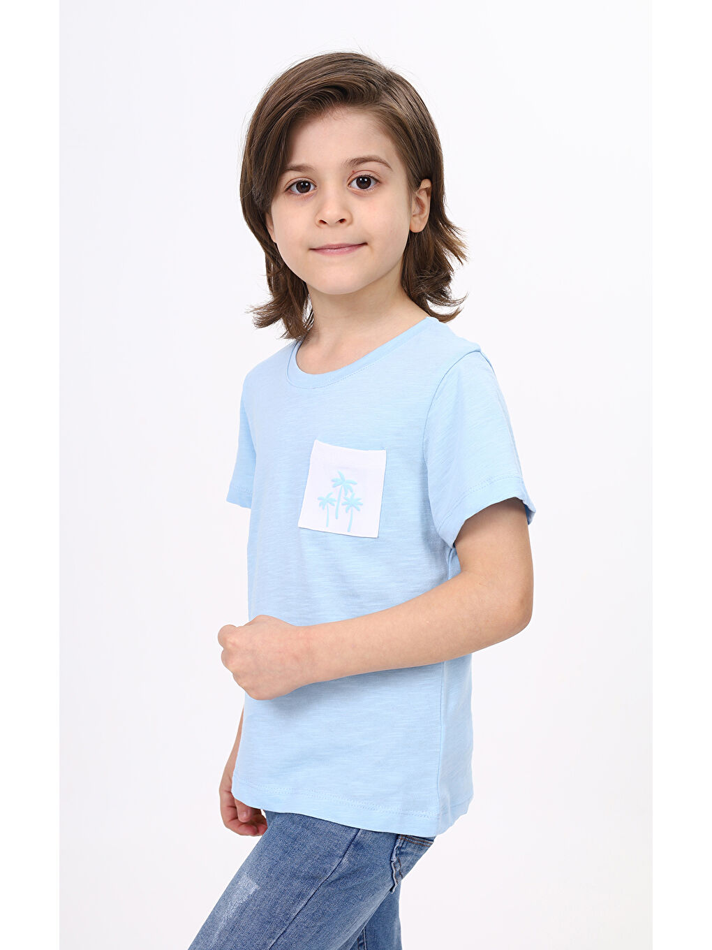 Lila Erkek Çocuk Nakışlı Tişört-2