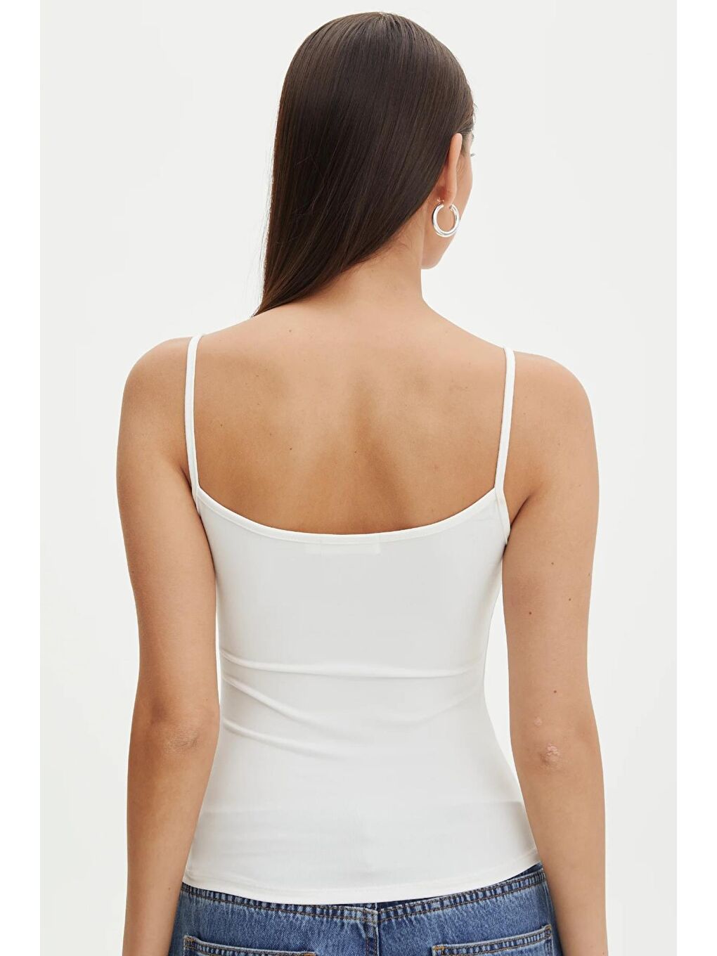 Beyaz Askılı Basic Kadın Atlet Mg2094-1