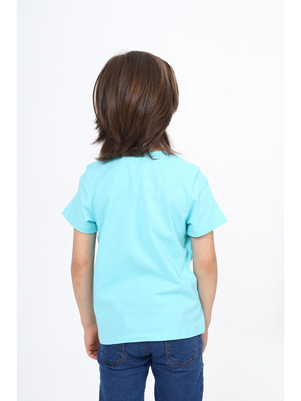 Turkuaz Erkek Çocuk Baskılı Tişört-2