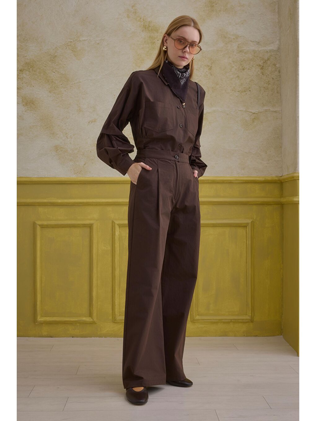 Kahverengi %100 Pamuk Pantolon Kahve-1