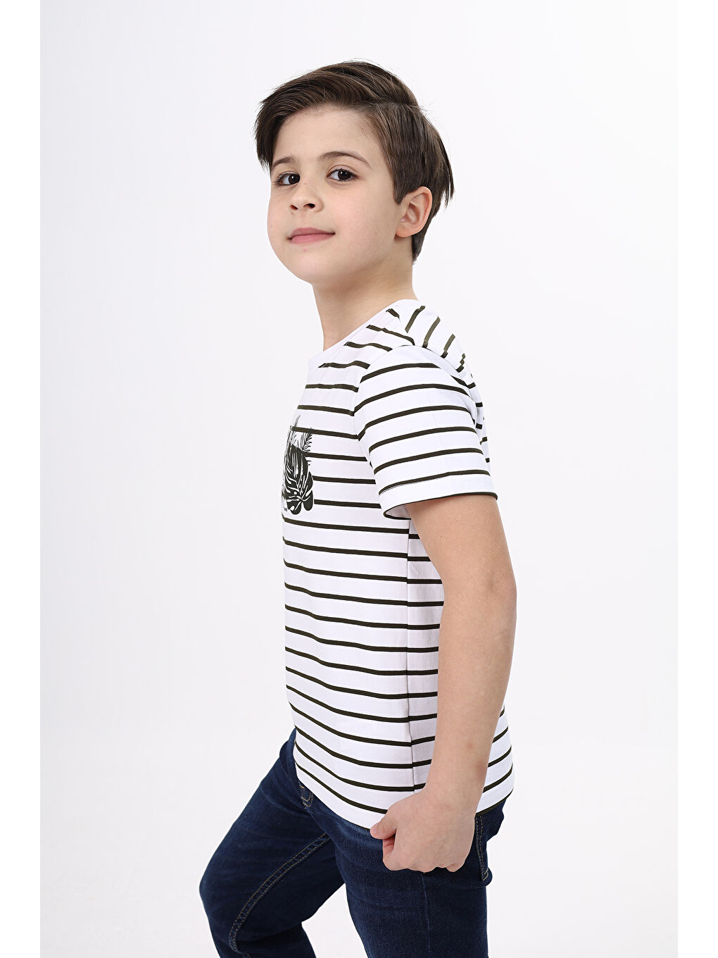 Mürdüm Erkek Çocuk Çizgili Tişört-9