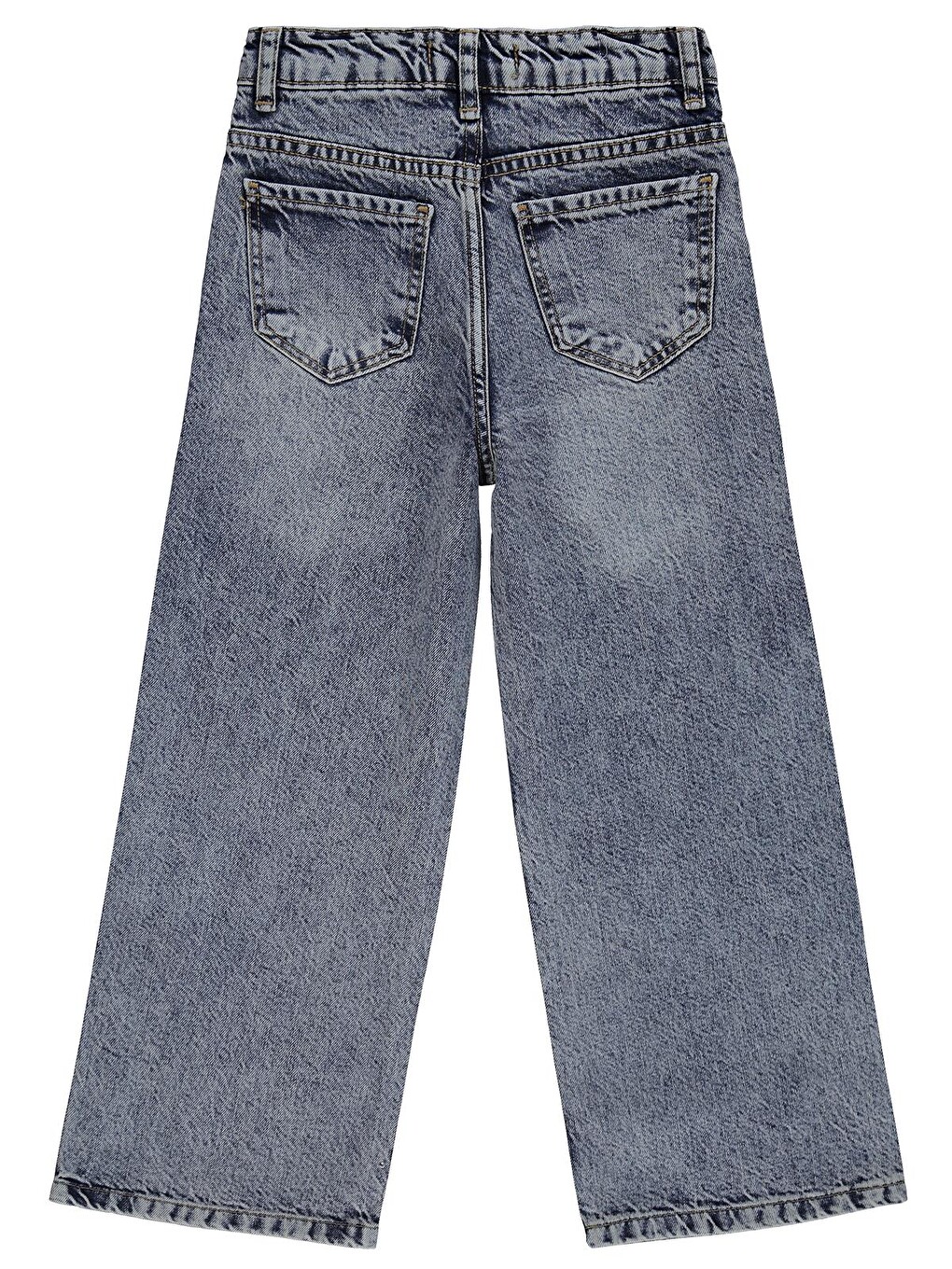 Girls Taş Baskılı 10-13 Yaş Pantolon Jean - Mavi-1