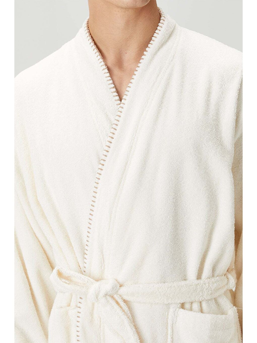 Shadow %100 Pamuk Erkek Bornoz Ekru-1