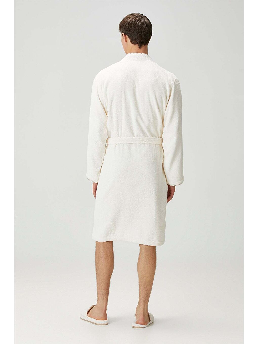 Shadow %100 Pamuk Erkek Bornoz Ekru-2