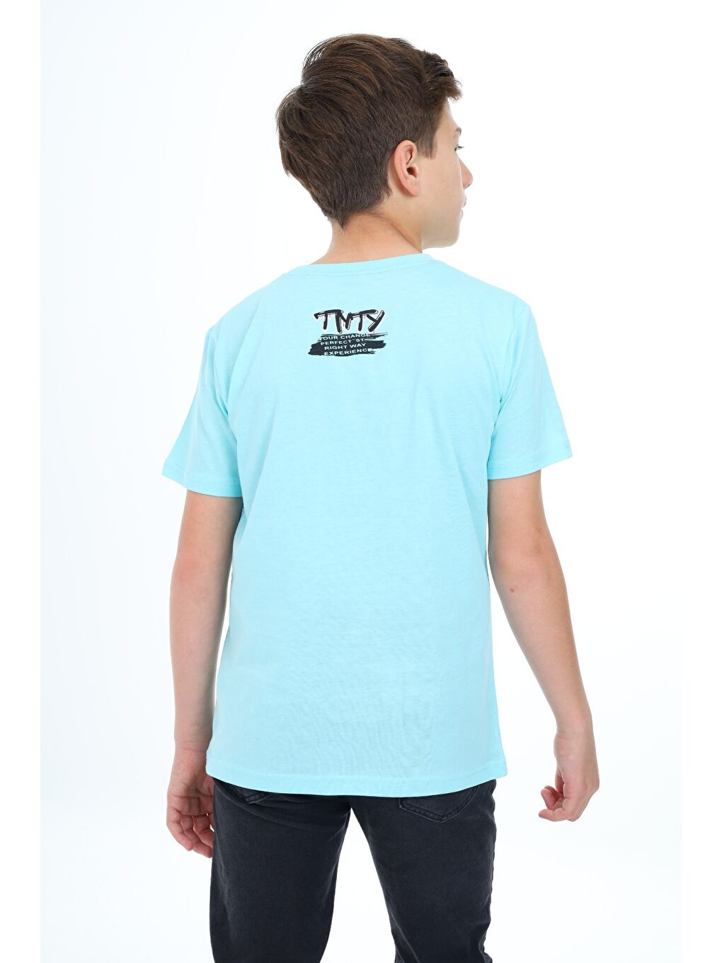 Turkuaz Erkek Çocuk Baskılı Tişört-2