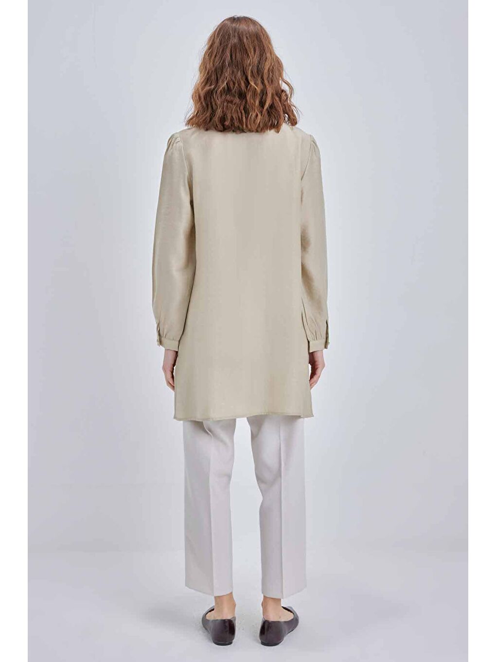 Yeşil Mint Dökümlü Gömlek Tunik-3