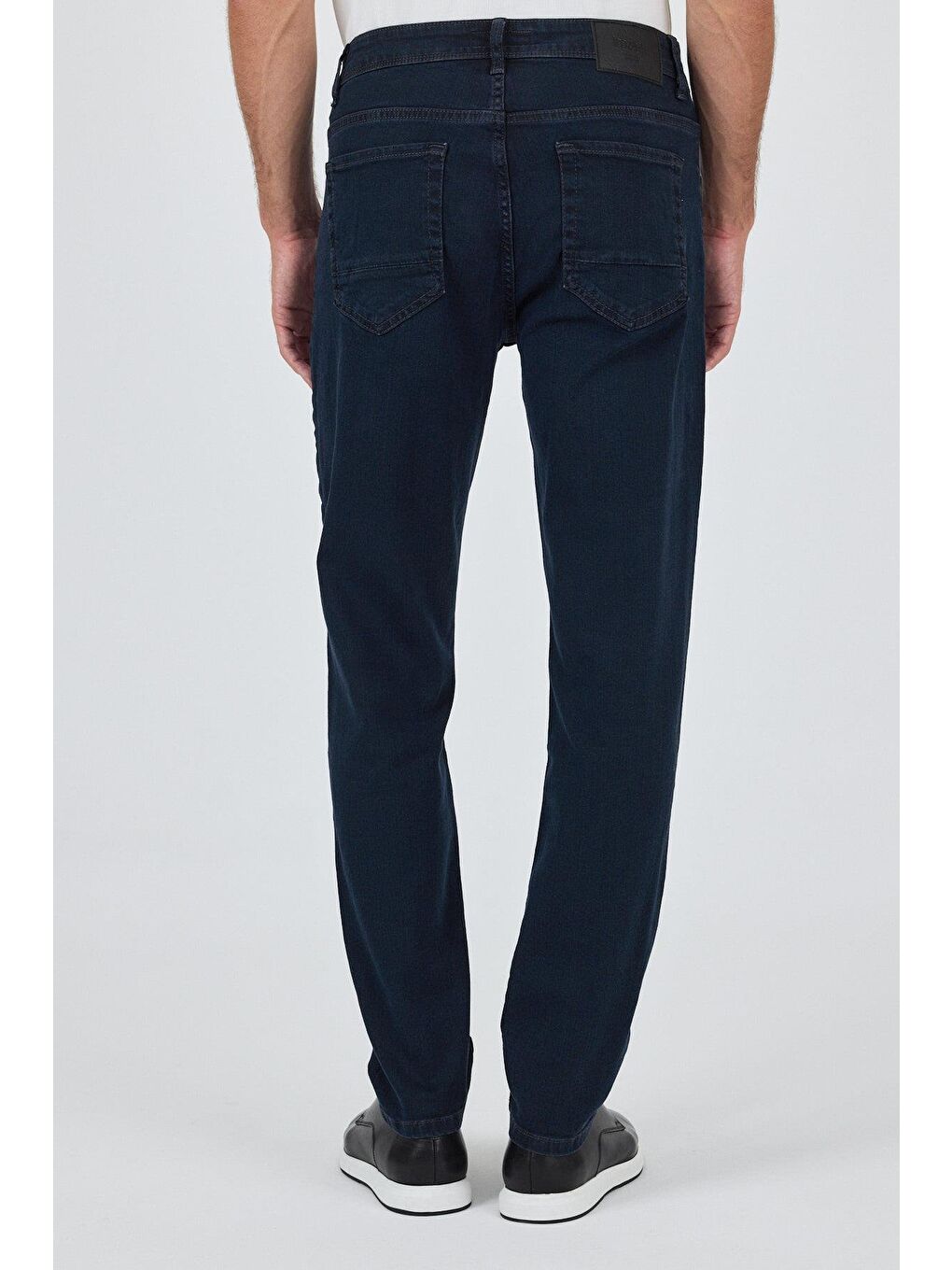 Koyu Lacivert Gabardin 5 Cep Düz Paça Casual Slim Fit Pamuklu Denim Pantolon 1023250154-4