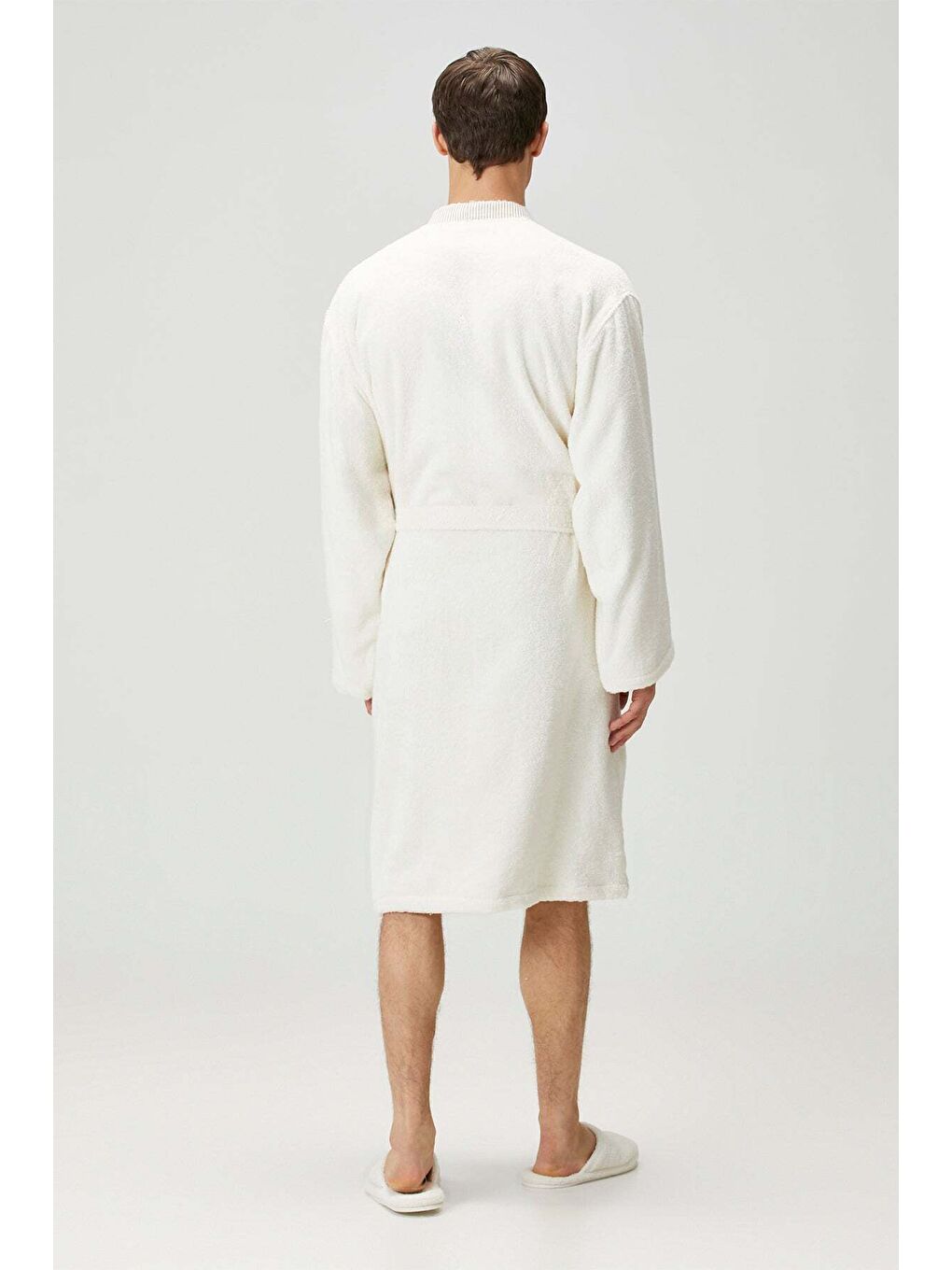 Marble %100 Pamuk Erkek Bornoz Ekru-2