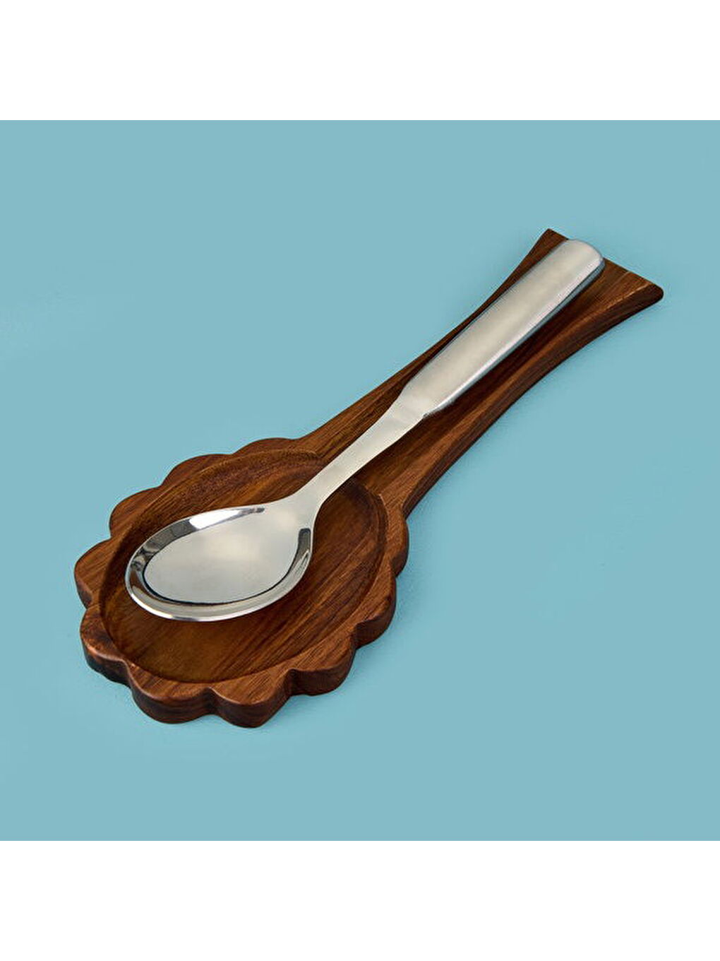 Akasya Kaşık Altlığı - Kahverengi - 32 cm-1