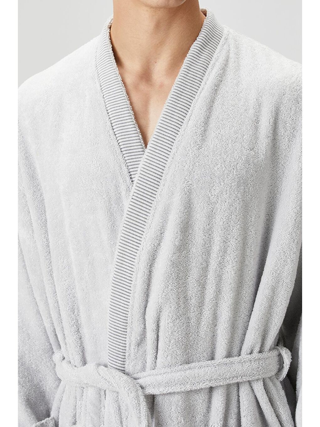 Marble %100 Pamuk Erkek Bornoz Gri