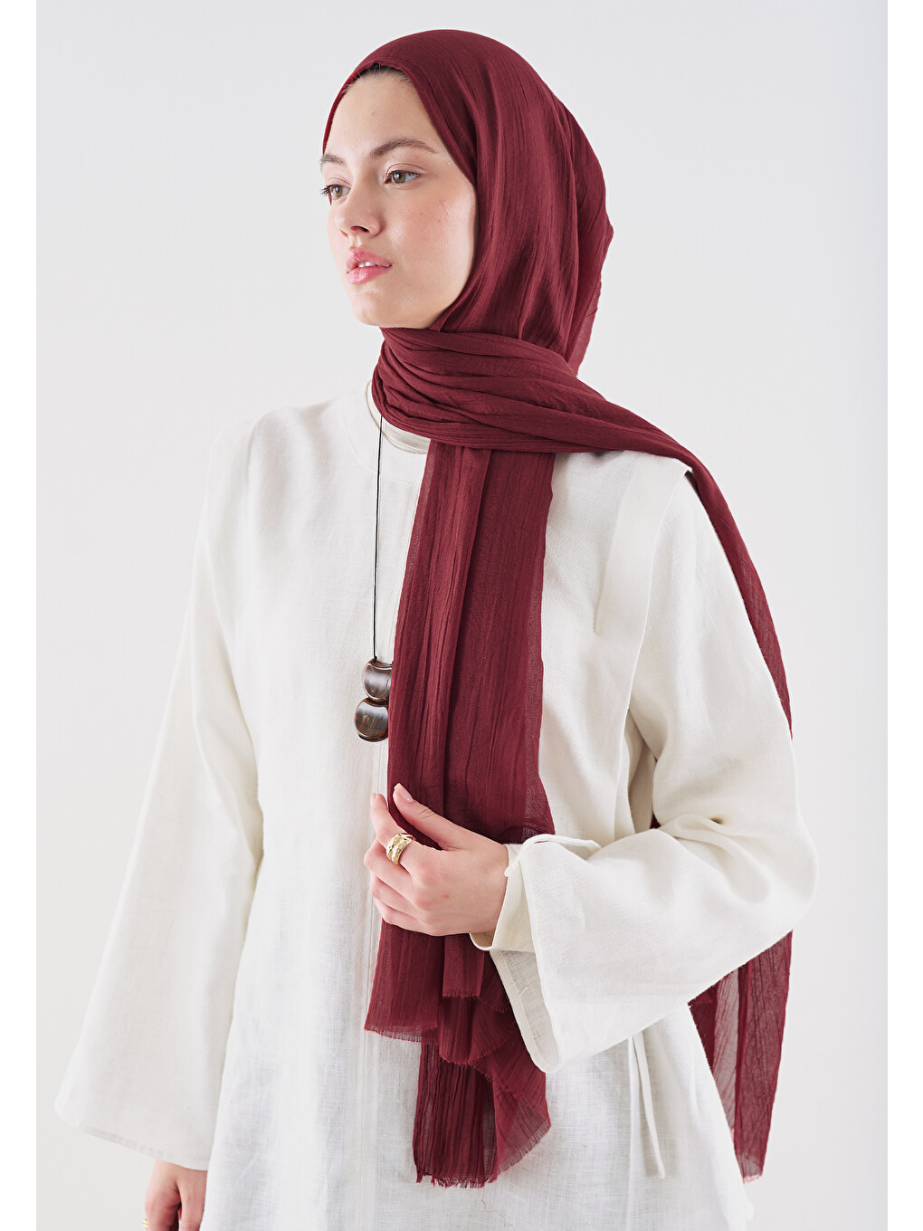 Dubai Premium Şal Bordo-2
