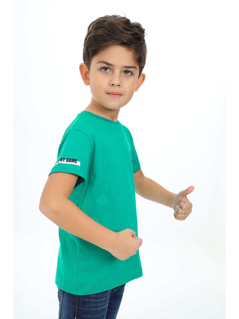 Yeşil Erkek Çocuk Baskılı Tişört-2
