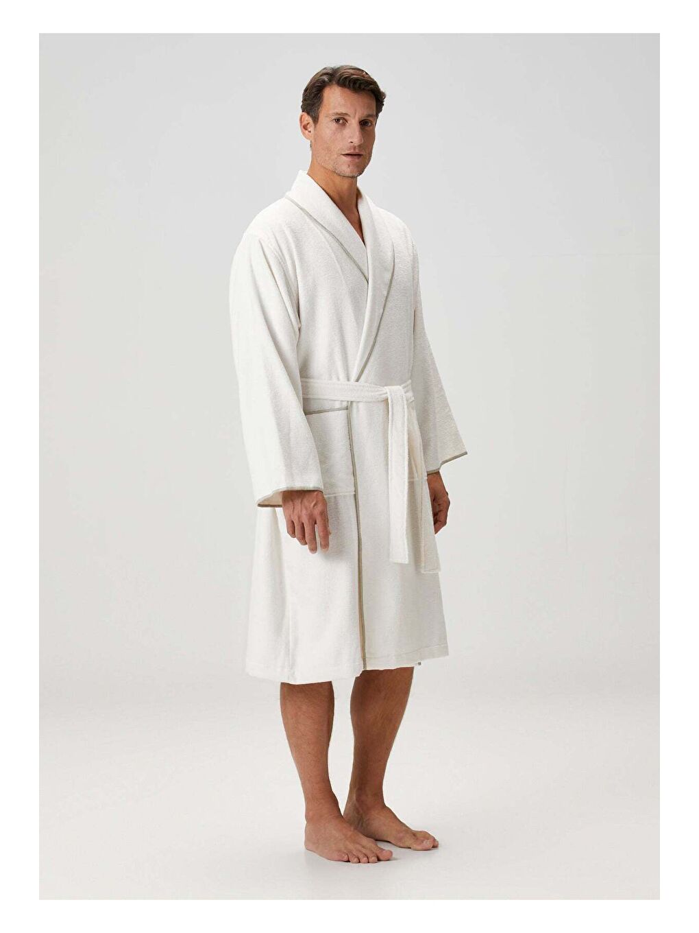 Dolce Bambu Erkek Bornoz Bej-3