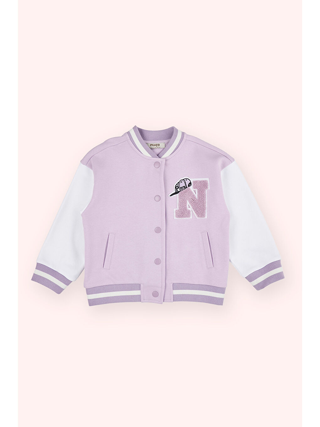 Kız Çocuk Arma Nakışlı Örme Ceket Lila