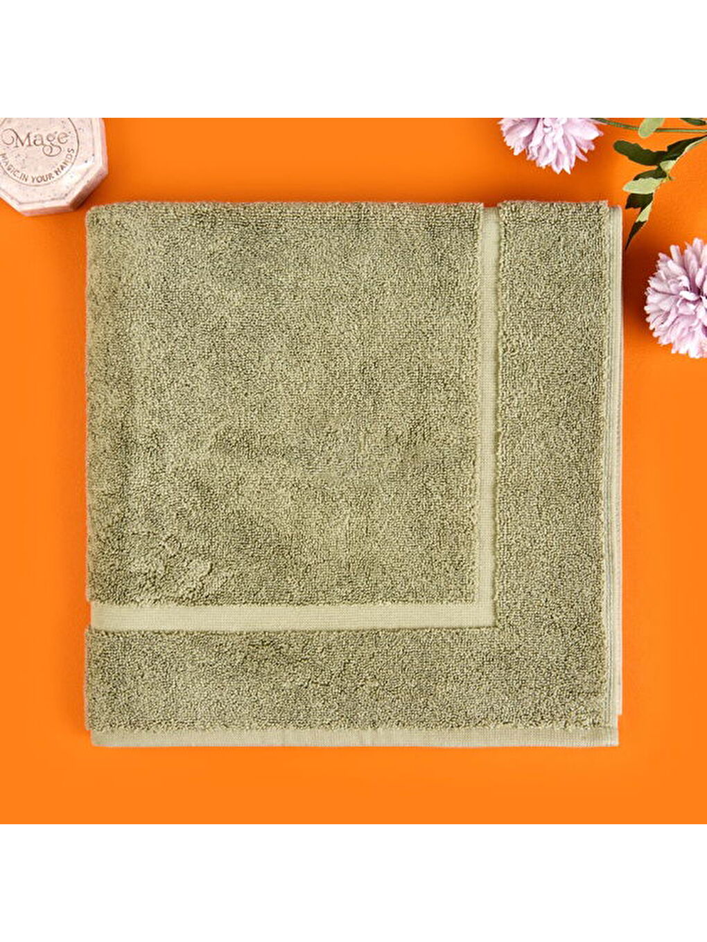 Soft Samantha Ayak Havlusu - Haki - 60x60 cm