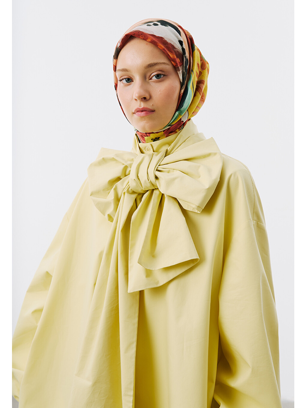 Kahverengi Floral Story Desen Vual Eşarp Kiremit