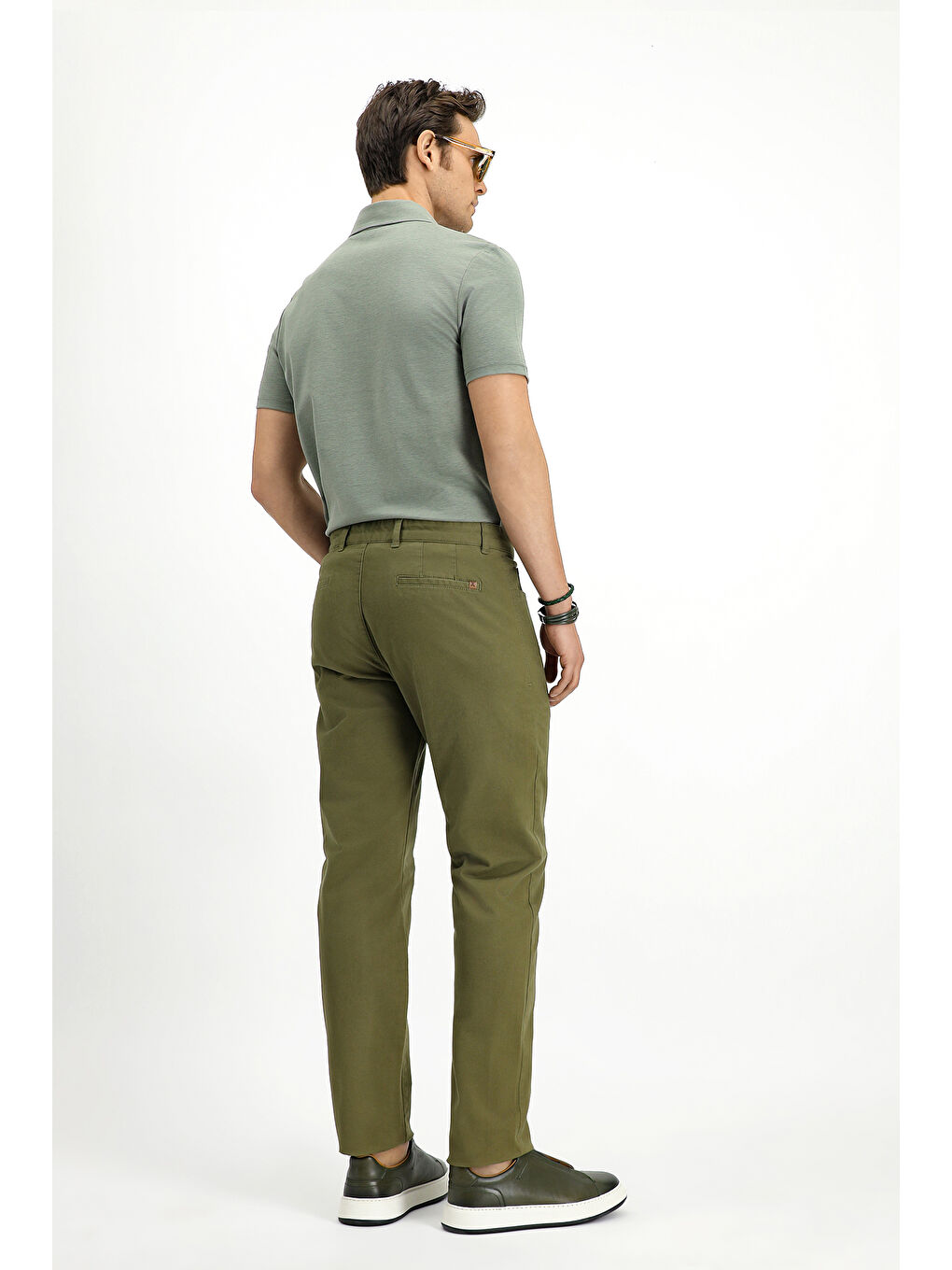Haki Regular Fit Elastanlı Kanvas / Chino Pantolon-2