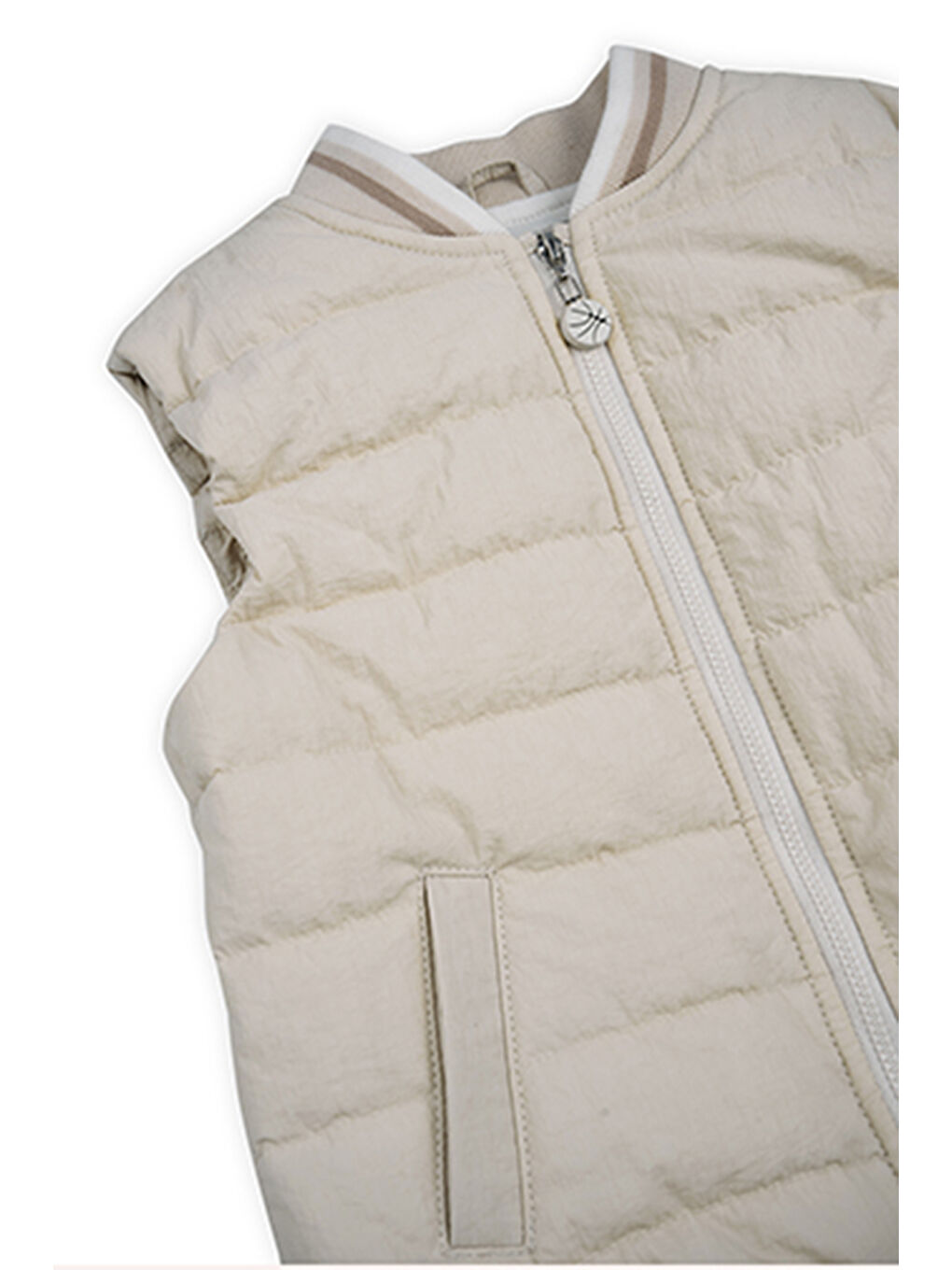 Erkek Çocuk Fermuarlı Micro Yelek Bej-6