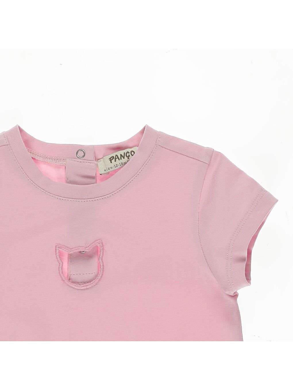 Panço Pembe Kız Çocuk  Nakış Detaylı T-Shirt - 4