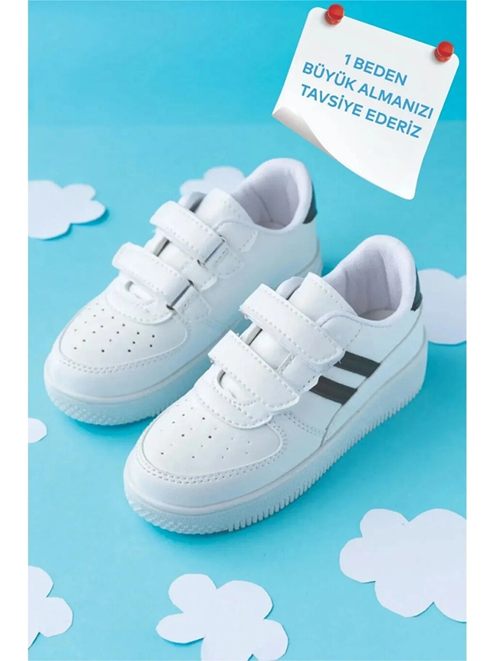 Beyaz Kids Unisex Bebek Çocuk Spor Ayakkabı Sneakers Okul Ayakkabısı-1