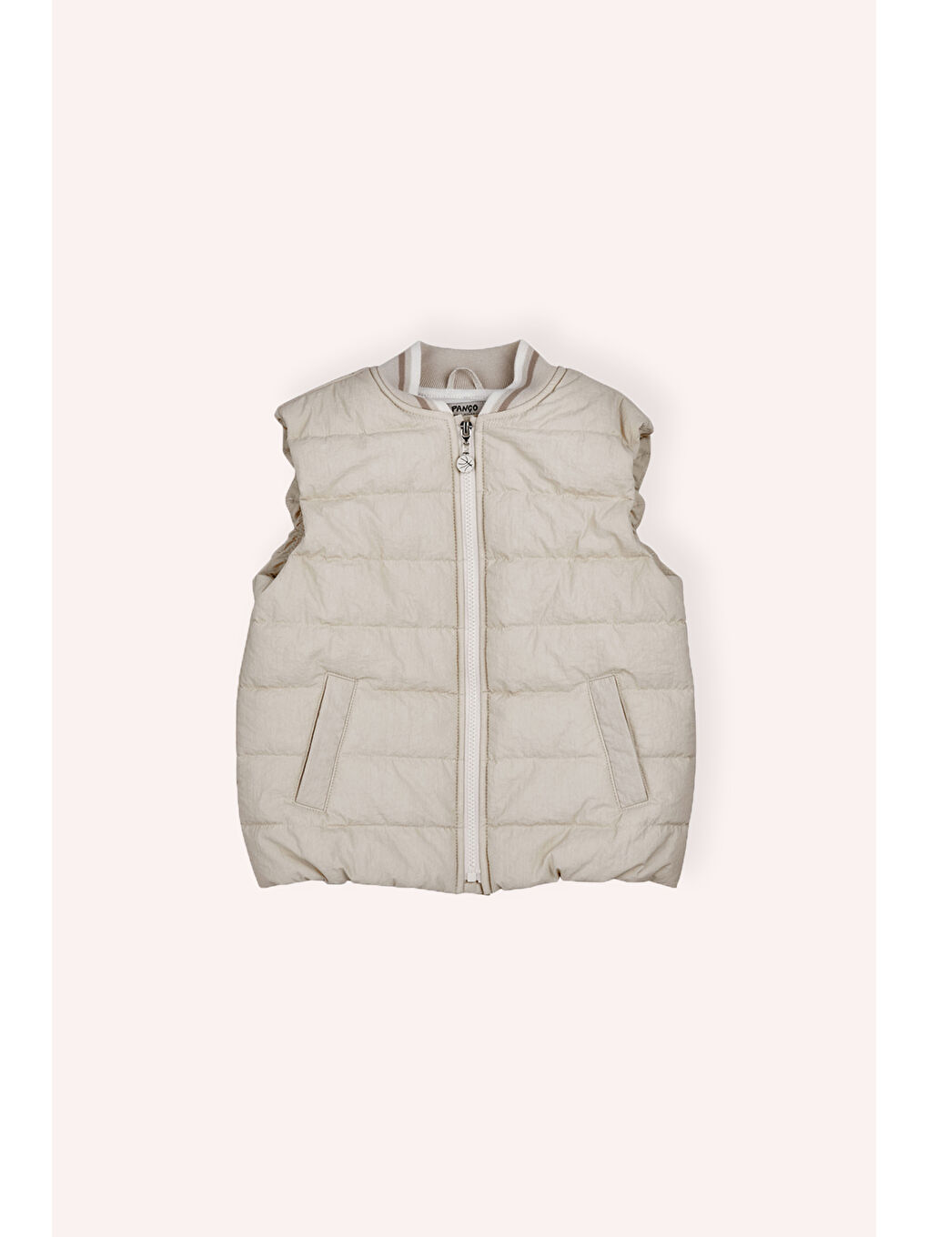 Erkek Çocuk Fermuarlı Micro Yelek Bej