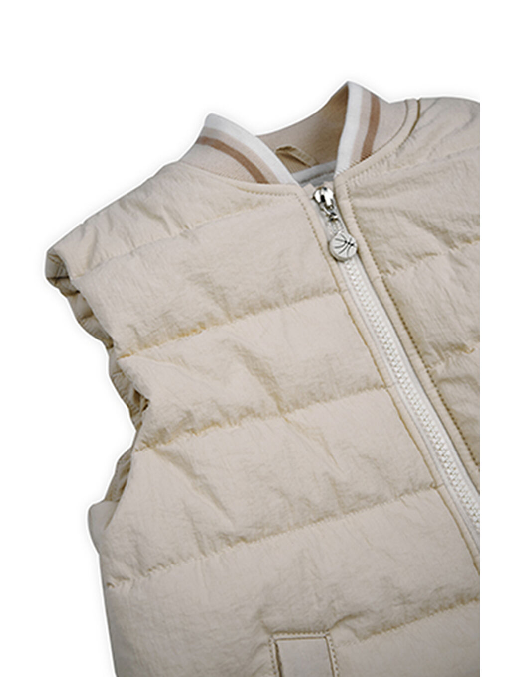 Erkek Çocuk Fermuarlı Micro Yelek Bej-5