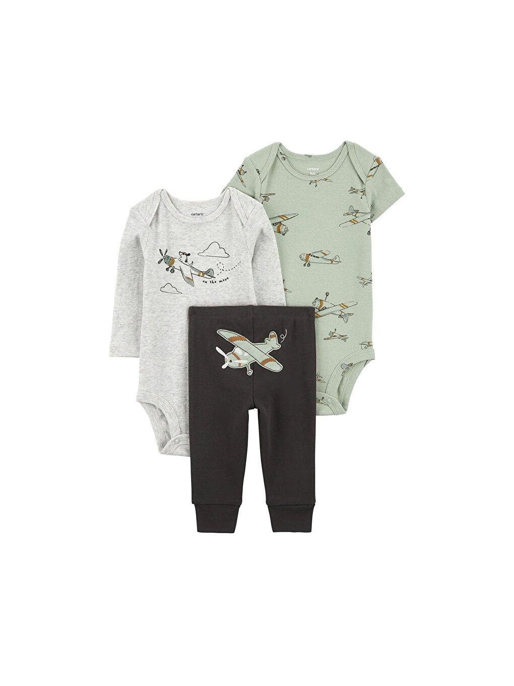 Carter's Karışık Layette Erkek Bebek Body Pantolon Set 3'lü Paket