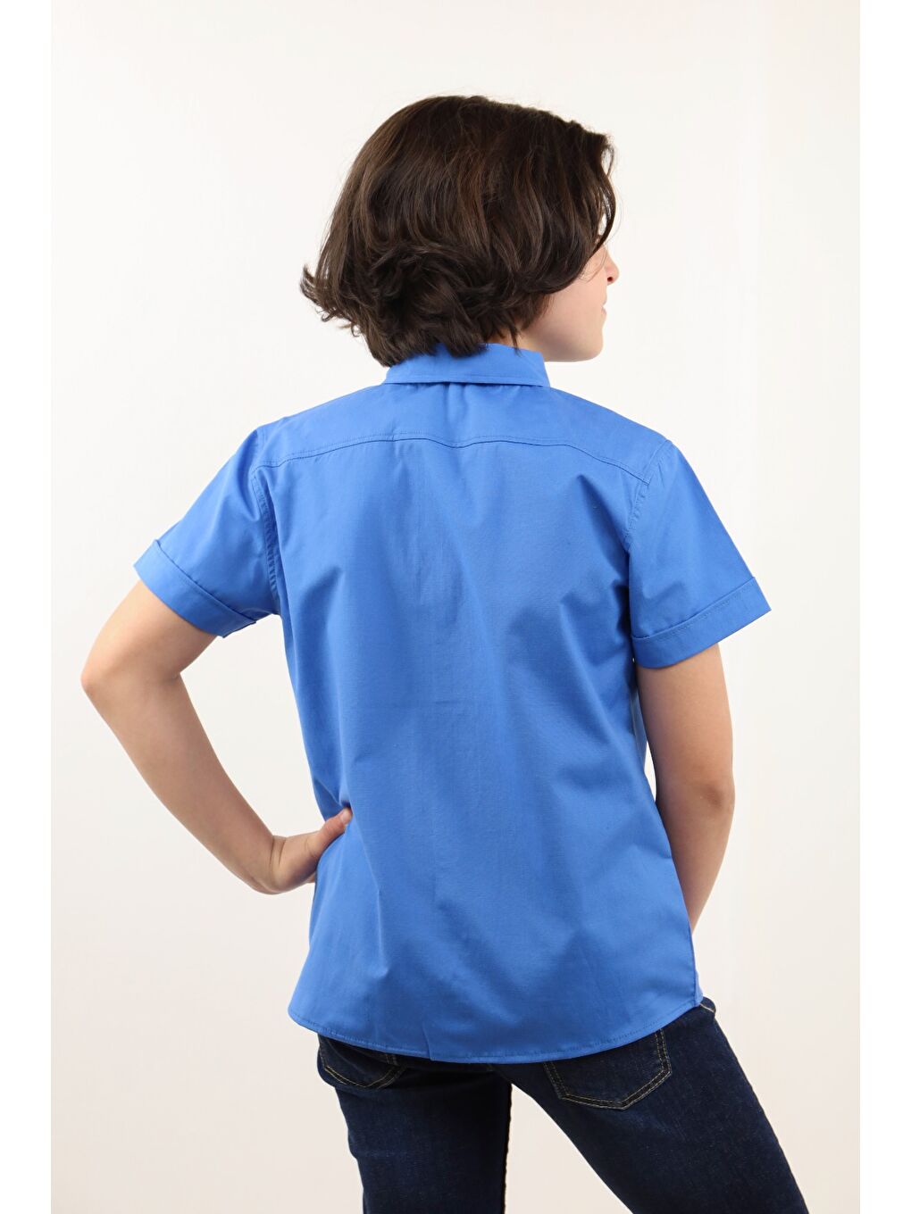 Mavi Erkek Çocuk Gömlek-1