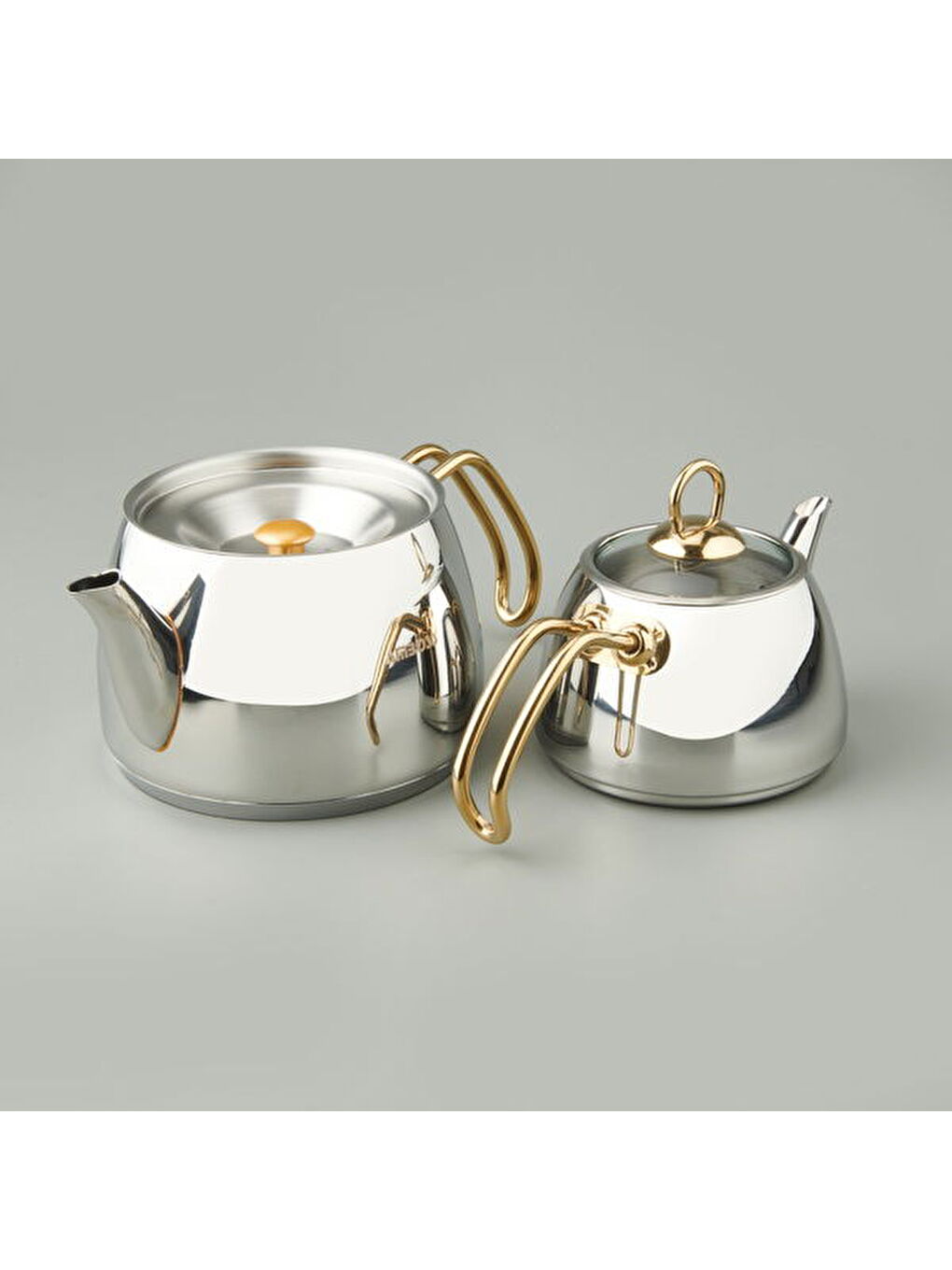 Aquamarine Special Çelik Çaydanlık - Gri / Altın - 2,1 lt + 1 lt-2