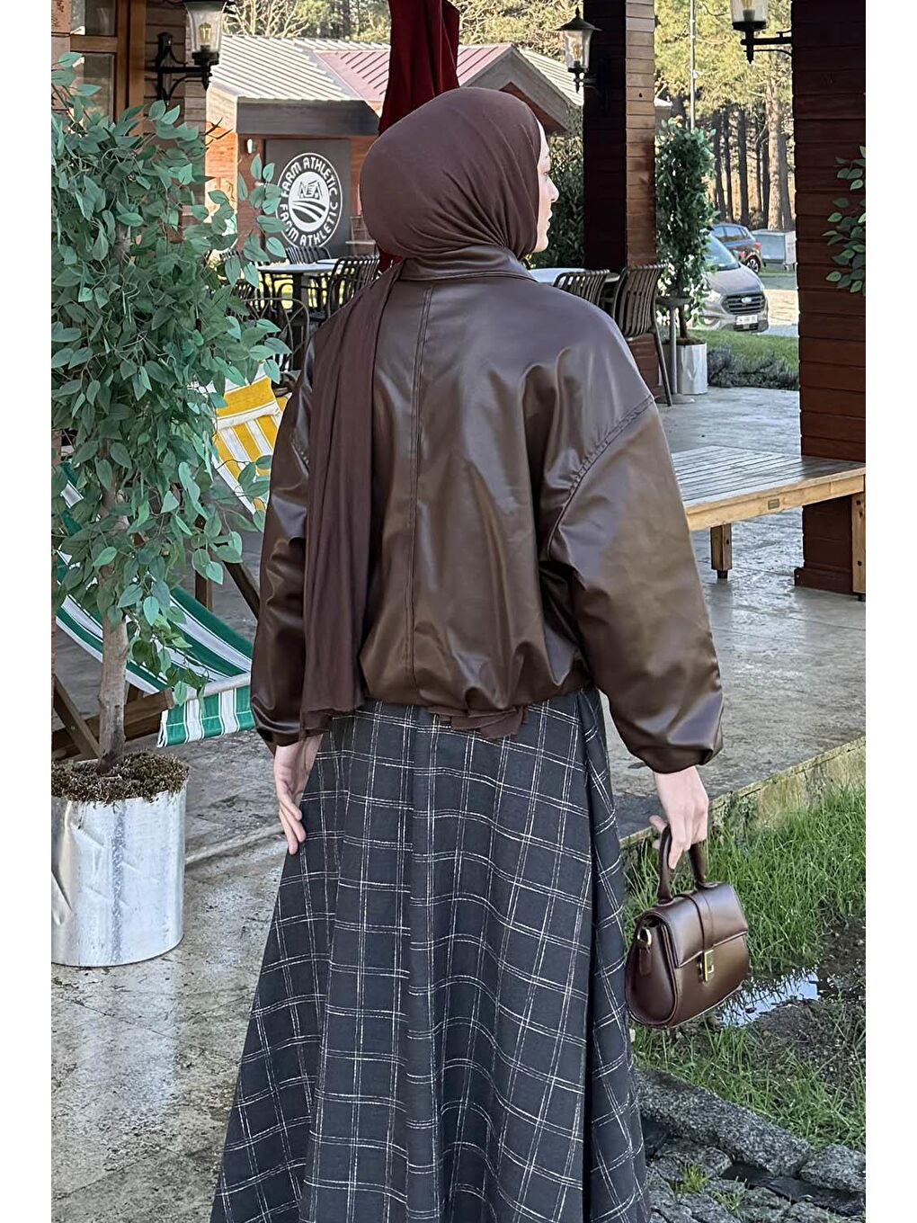 Kemerli Deri Ceket Acı Kahverengi-3