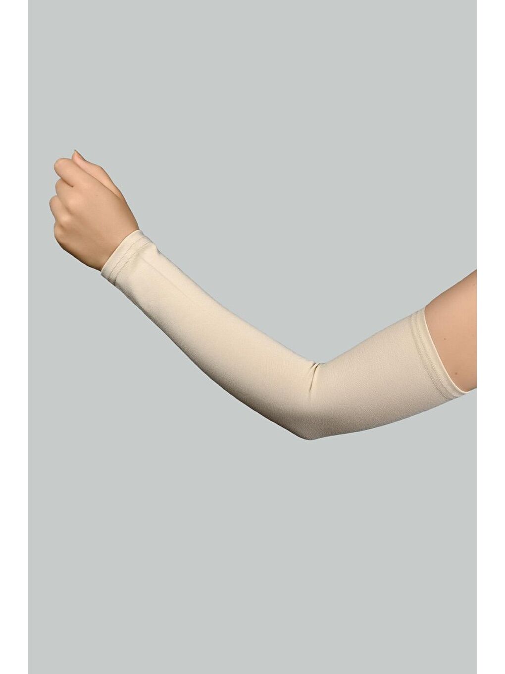 Ekru Pratik Tesettür Kolluk Penye Düz  Kolluk