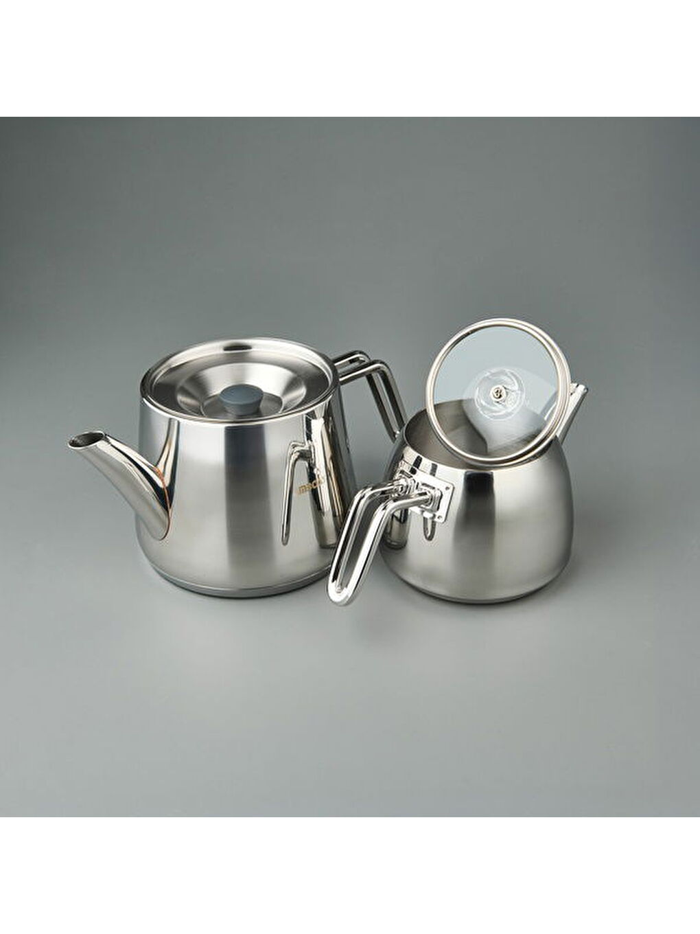 Gri Diamond Orta Boy Çaydanlık - Inox - 1,2 lt + 1,8 lt-2