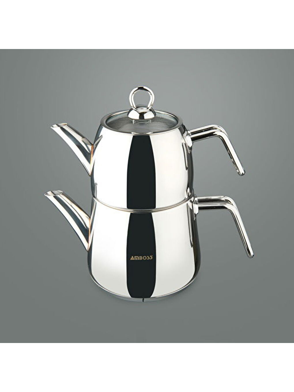 Gri Diamond Orta Boy Çaydanlık - Inox - 1,2 lt + 1,8 lt-3