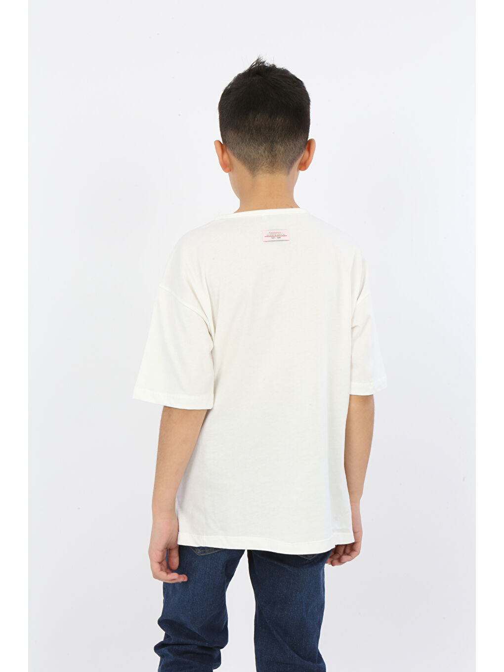 Ekru Erkek Çocuk Göğsü Cepli Tişört-1