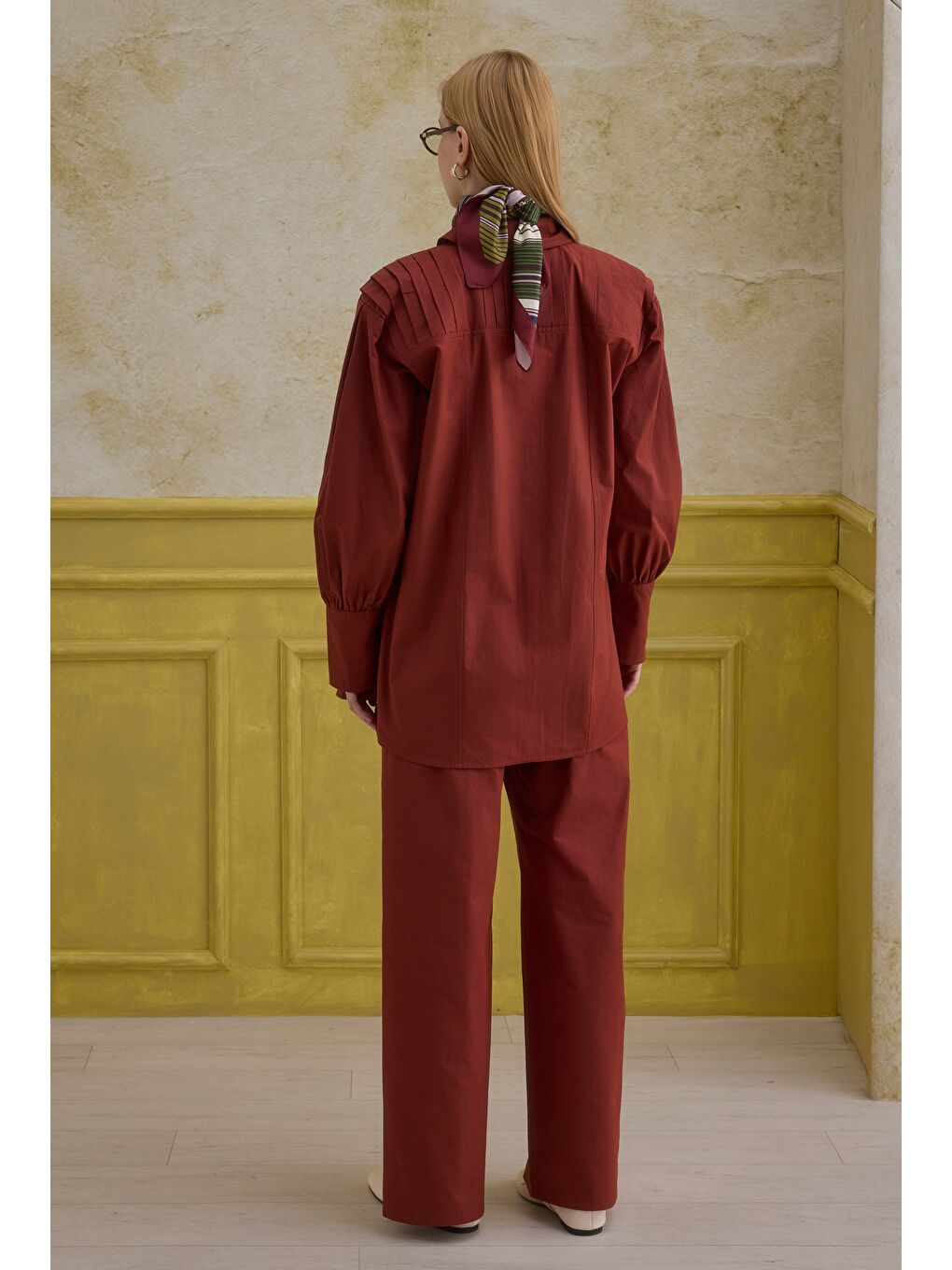 %100 Pamuk Pantolon Bordo-1