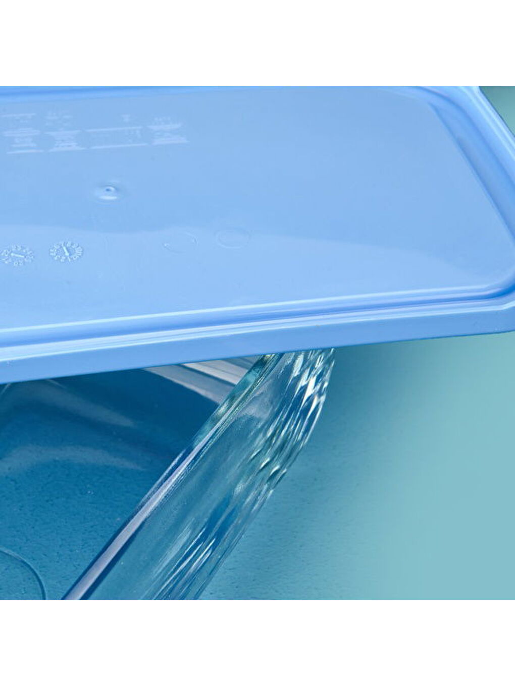 Snowbox 3'lü Saklama Kabı - Şeffaf / Mavi-6