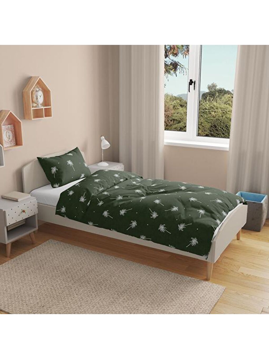 Soft Pals Tek Kişilik Pike - Yeşil - 160x220 cm-1