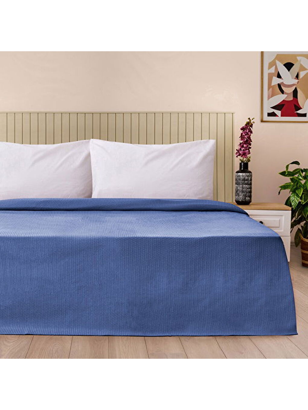 Evidea Soft Maris Çift Kişilik Pike - Lacivert - 200x220 cm