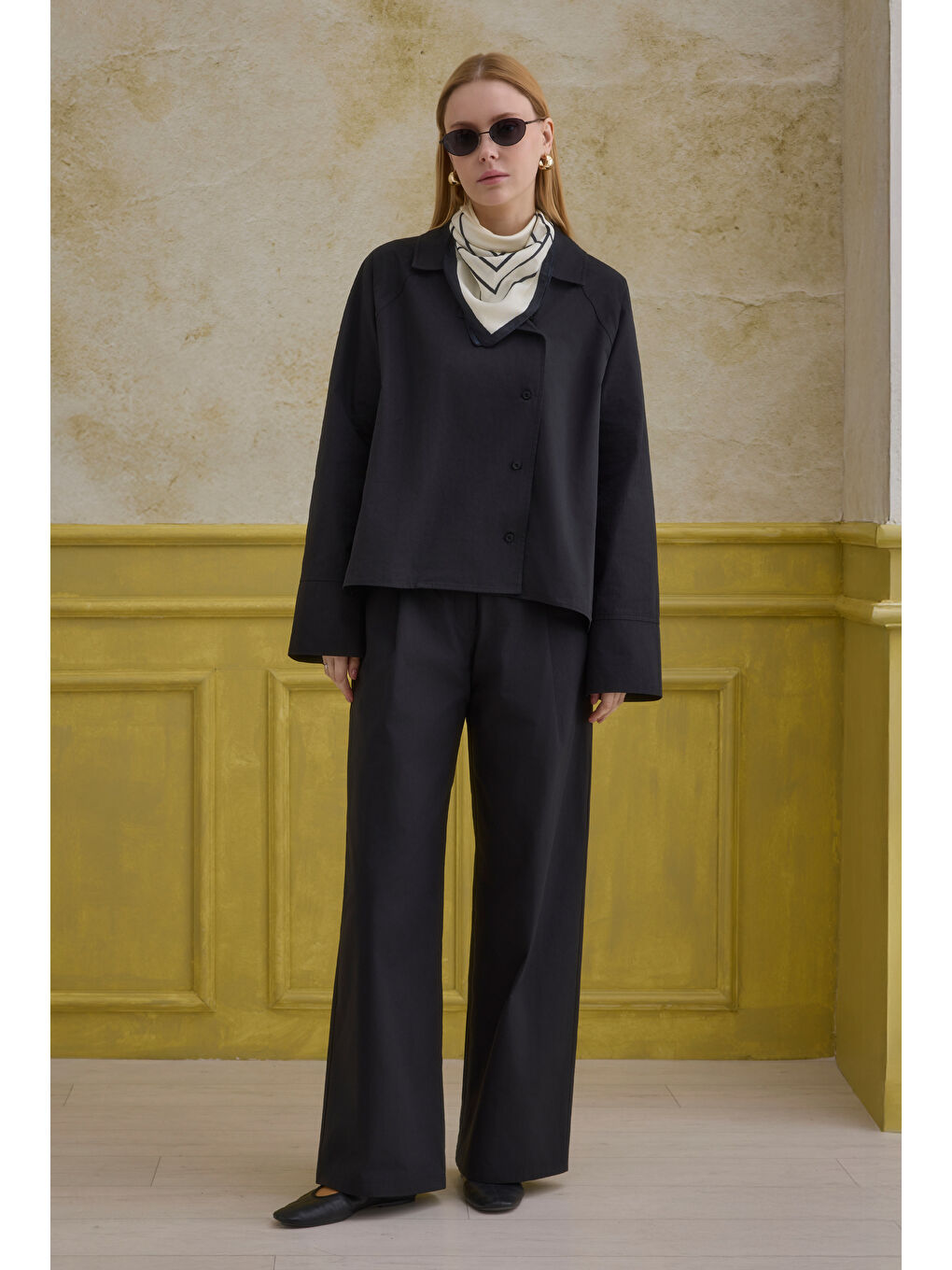 %100 Pamuk Pantolon Siyah-3