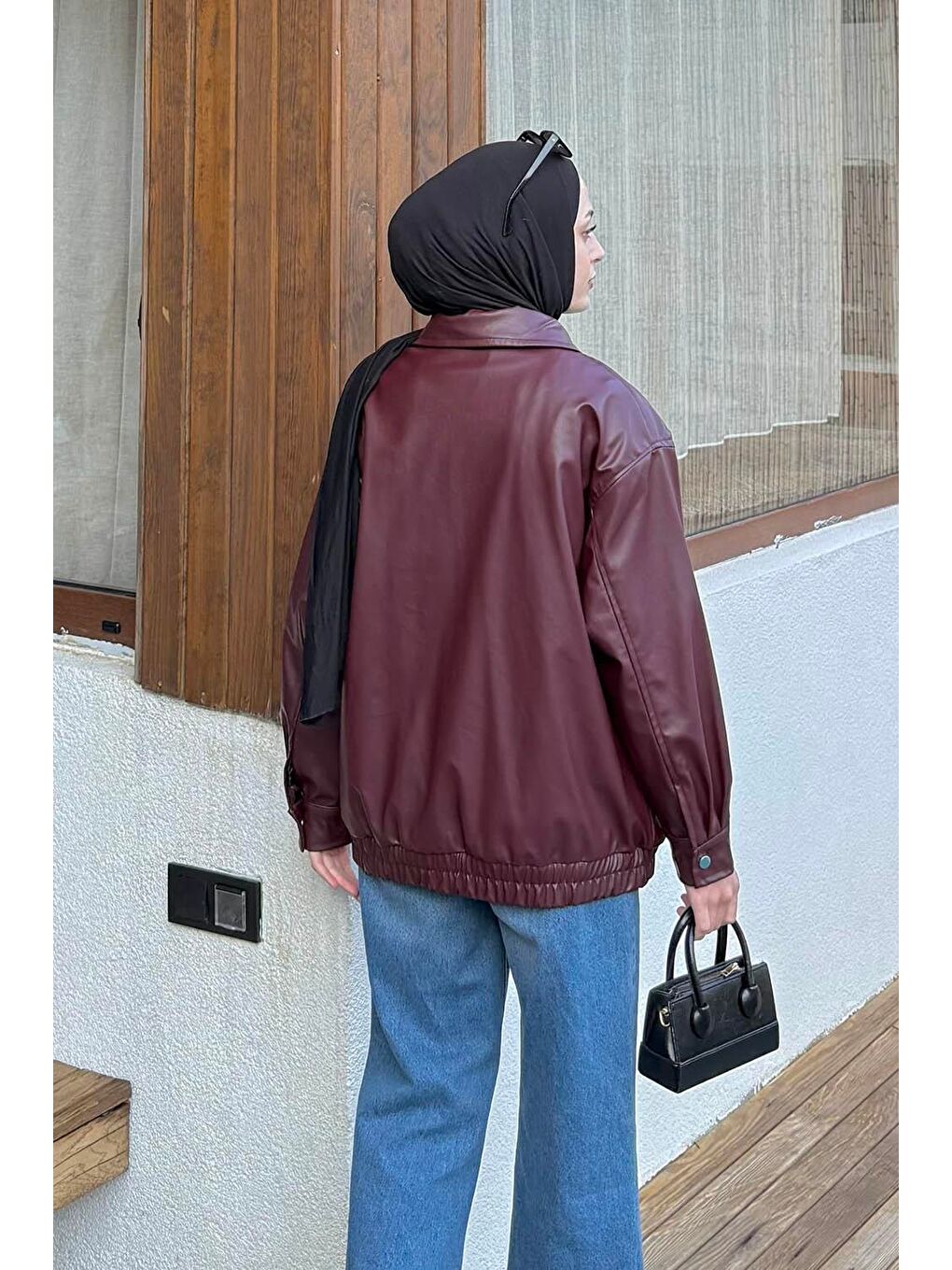 Premium Deri Ceket Bordo-3