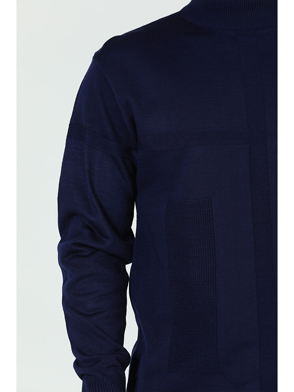 Lacivert Erkek Desenli Triko Kazak-9