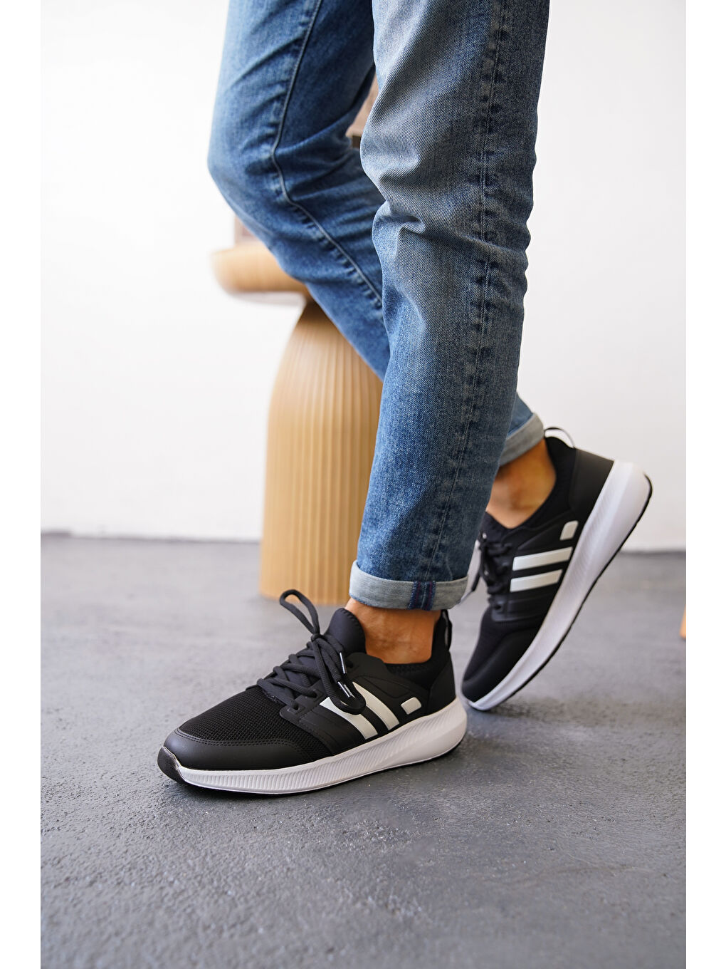 Siyah Daniel Günlük Ortopedik Erkek Sneaker Spor Ayakkabı