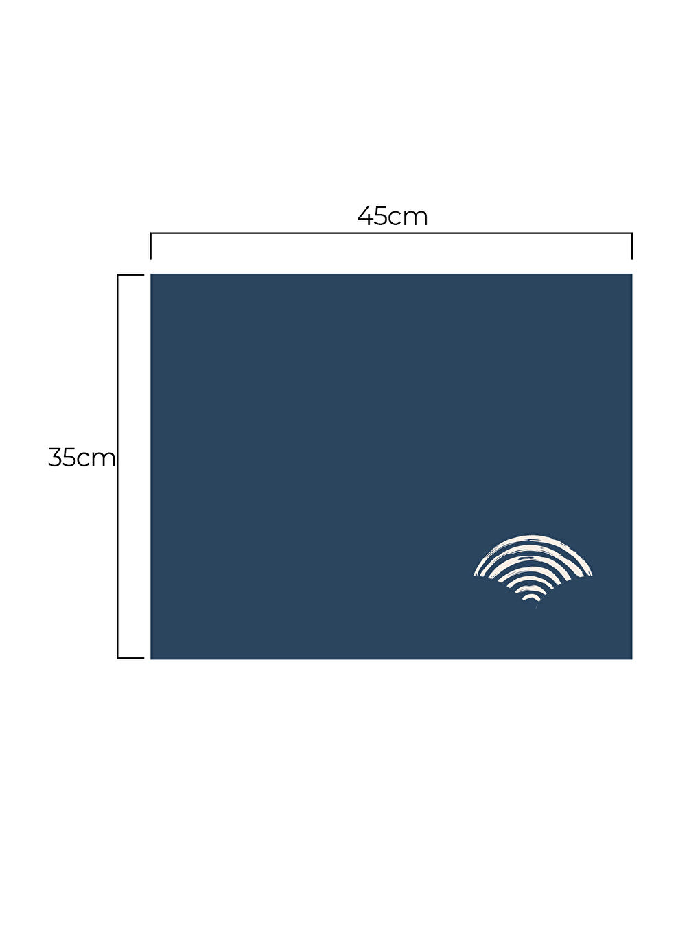 Rust Modern Çizgili Geometrik Desenli 2'li Amerikan Servis Seti Lacivert–Ekru-1