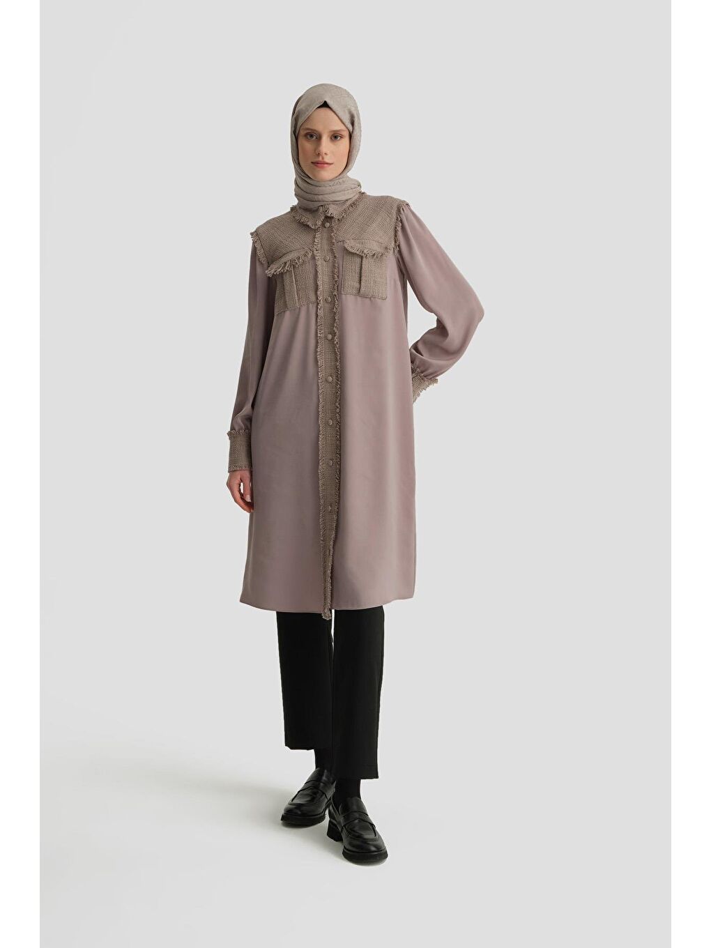 Bej Tüvit Mix Tunik 24K4400 Vizon